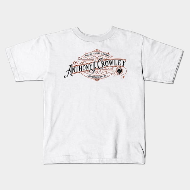 Good Omens: Anthony J. Crowley Kids T-Shirt by firlachiel